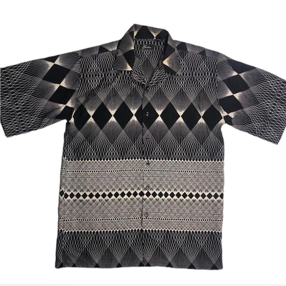 Men's Black and White Optical Illusion Shirt